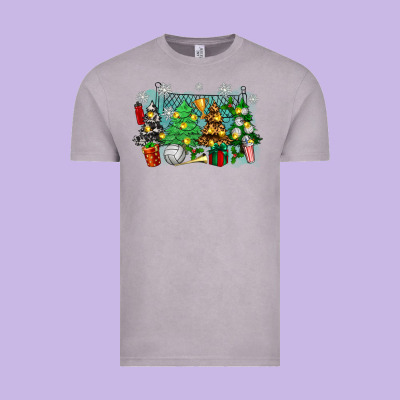Vintage Tee christmas trees with volleyball