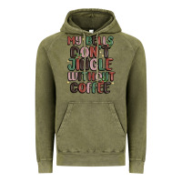 Vintage Olive my bells don't jingle without coffee Vintage Hoodie - MaliasSmallBusiness