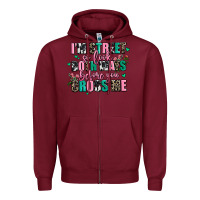 Burgundy floral i am street so look both ways before you cr Zipper Hoodie - AdoDesignShop