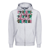 Heather Grey floral i am street so look both ways before you cr Zipper Hoodie - AdoDesignShop