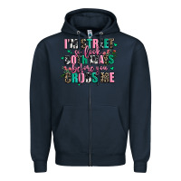 Navy floral i am street so look both ways before you cr Zipper Hoodie - AdoDesignShop