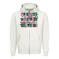 Oatmeal Heather floral i am street so look both ways before you cr Zipper Hoodie - AdoDesignShop