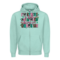 Seafoam floral i am street so look both ways before you cr Zipper Hoodie - AdoDesignShop