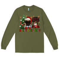 Army Green merry christmas buffalo afro gnomies Long Sleeve Tee - FaDigitalArtStudio