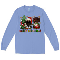 Colony Blue merry christmas buffalo afro gnomies Long Sleeve Tee - FaDigitalArtStudio