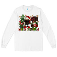 White merry christmas buffalo afro gnomies Long Sleeve Tee - FaDigitalArtStudio