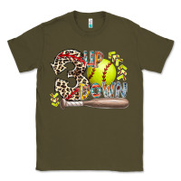 Army Green three up down softball Classic Tee - RacoonDesign