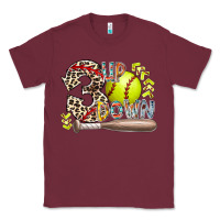 Burgundy three up down softball Classic Tee - RacoonDesign