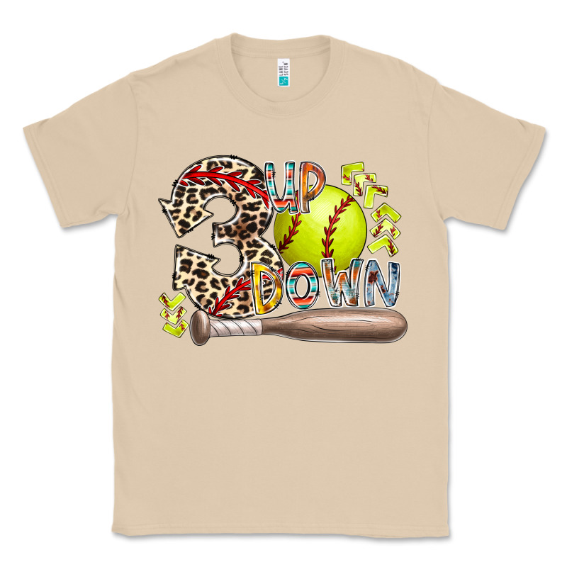 Three Up Down Softball Classic Tee by RacoonDesign | Teevron