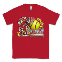 Red three up down softball Classic Tee - RacoonDesign