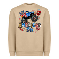 Fourth Of July Monster Truck All American Boy Heavyweight Sweatshirt | Teevron