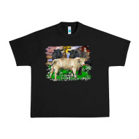 Black charolais bull black angus cattle and bull with barnyard and cowhide Urban Heavy Tee - RanaPortraitStore
