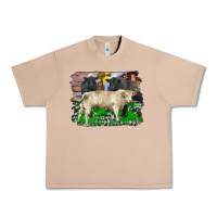 Burro charolais bull black angus cattle and bull with barnyard and cowhide Urban Heavy Tee - RanaPortraitStore