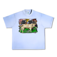Grape Ice charolais bull black angus cattle and bull with barnyard and cowhide Urban Heavy Tee - RanaPortraitStore