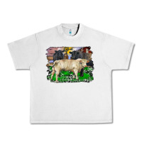 Lunar Rock charolais bull black angus cattle and bull with barnyard and cowhide Urban Heavy Tee - RanaPortraitStore