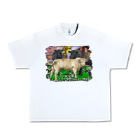 White charolais bull black angus cattle and bull with barnyard and cowhide Urban Heavy Tee - RanaPortraitStore