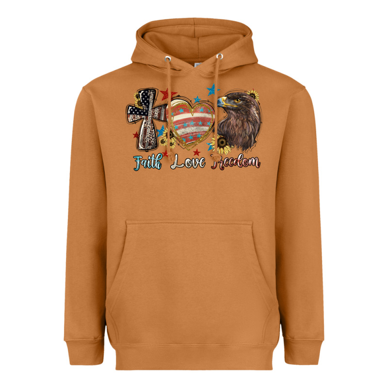 Faith Love Freedom Usa Heavyweight Hoodie by NancyCooperArtShop | Teevron