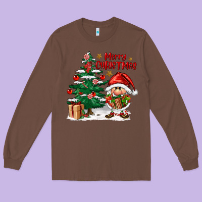 Merry Christmas Gnomes Long Sleeve Tee Designed By Fadigitalartstudio