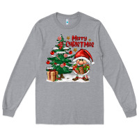Heather Grey merry christmas gnomes Long Sleeve Tee - FaDigitalArtStudio