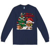 Navy merry christmas gnomes Long Sleeve Tee - FaDigitalArtStudio