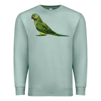 Seafoam Ring Necked Parakeet Premium Sweatshirt - LillyAllenDesigns