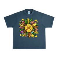 Midnight Navy lemon sunflower Urban Heavy Tee - texasbilliewilder