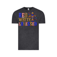 Vintage Black red white and blessed Vintage Tee - texasbilliewilder