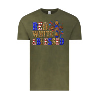 Vintage Olive red white and blessed Vintage Tee - texasbilliewilder