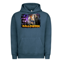 Pigment Midnight Navy Halloween Wolf Urban Hoodie - LillyAllenDesigns