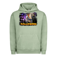 Pigment Oil Green Halloween Wolf Urban Hoodie - LillyAllenDesigns
