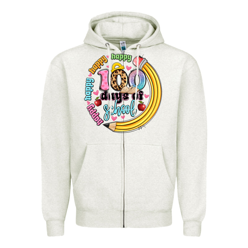 Happy 100 Days Of School Zipper Hoodie by Artiststas | Teevron