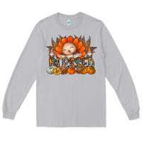 Moon Dust Thanksgiving Turkey Pumpkin Blessed Long Sleeve Tee - CowhideDigitalArt