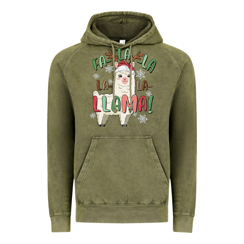 Fa La La Llama Vintage Hoodie by MaliasSmallBusiness | Teevron
