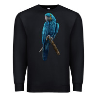 Black Hyacinth Macaw Premium Sweatshirt - LillyAllenDesigns