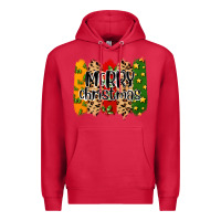 Cardinal merry christmas brushstrokes Premium Hoodie - MaliasSmallBusiness