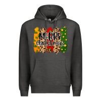 Charcoal Heather merry christmas brushstrokes Premium Hoodie - MaliasSmallBusiness