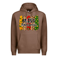 Chestnut merry christmas brushstrokes Premium Hoodie - MaliasSmallBusiness