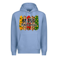 Colony Blue merry christmas brushstrokes Premium Hoodie - MaliasSmallBusiness