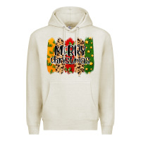 Oatmeal Heather merry christmas brushstrokes Premium Hoodie - MaliasSmallBusiness