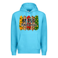 Ocean Blue merry christmas brushstrokes Premium Hoodie - MaliasSmallBusiness