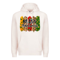 Pale Pink merry christmas brushstrokes Premium Hoodie - MaliasSmallBusiness