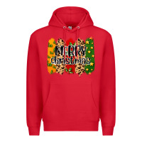 Red merry christmas brushstrokes Premium Hoodie - MaliasSmallBusiness