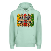 Seafoam merry christmas brushstrokes Premium Hoodie - MaliasSmallBusiness