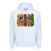 White merry christmas brushstrokes Premium Hoodie - MaliasSmallBusiness