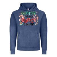 Vintage Denim santa's favorite dance teacher Vintage Hoodie - MaliasSmallBusiness
