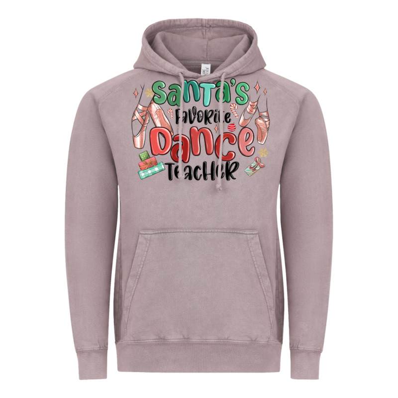 Santa's Favorite Dance Teacher Vintage Hoodie by MaliasSmallBusiness | Teevron