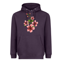Pink Flowers Hibiscus Heavyweight Hoodie | Teevron