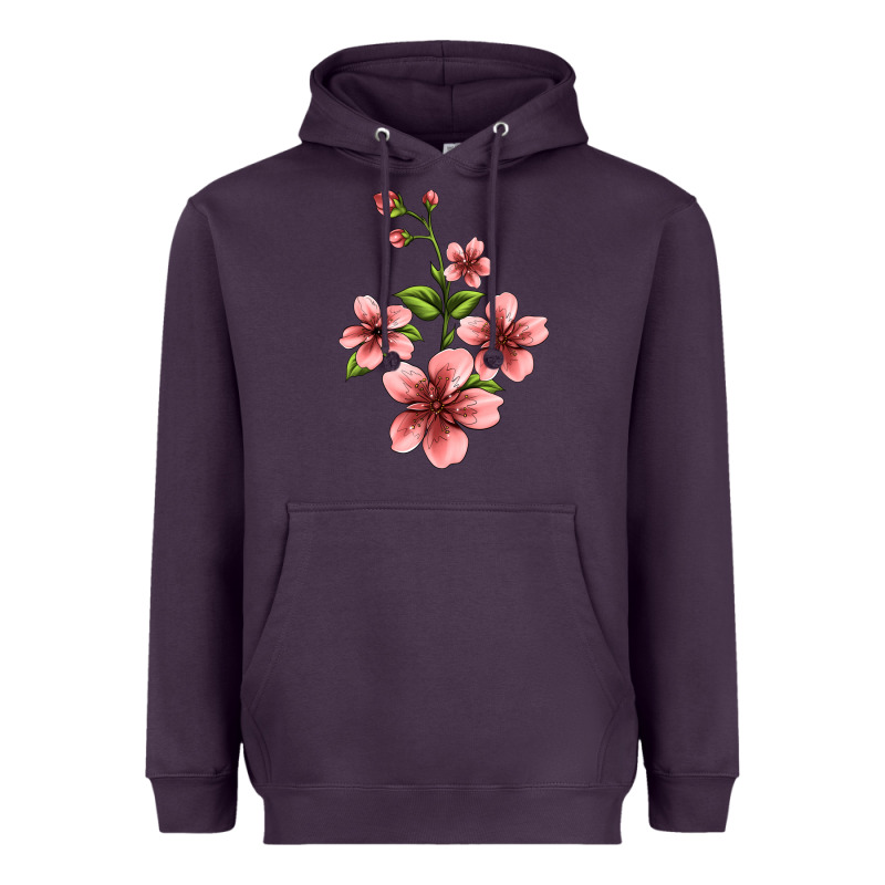 Pink Flowers Hibiscus Heavyweight Hoodie by Jasminsmagicworld | Teevron