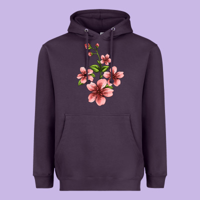 Pink Flowers Hibiscus Heavyweight Hoodie Designed By Jasminsmagicworld