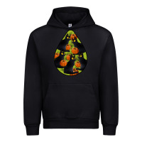 Black Black Cat Halloween Teardrop Urban Hoodie - LillyAllenDesigns
